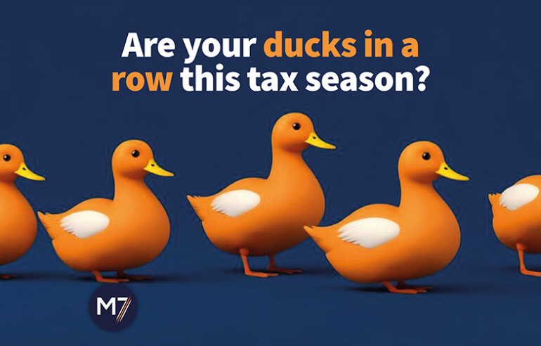 Get your ducks in a row this tax season with M7 Group's expert tax services! Stay organized and maximize your savings.